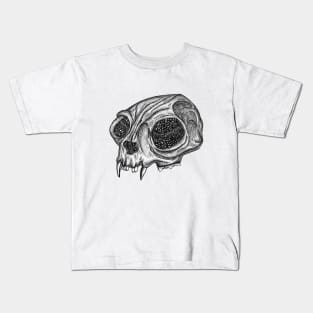 Cosmic Cat Skull by Skye Rain Art Kids T-Shirt